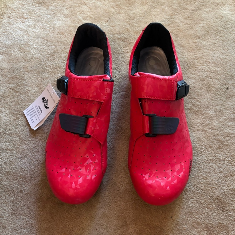 Men's Red Cycling Spin Bicycle Shoes for Delta Cleats Size 13 (NEW)